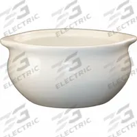 G G MARCK & ASSOCIATES INC Soup Crock: 12 oz Capacity, 2 3/8 in Overall Dp, 5 1/4 in Overall Wd (MPN OSC-12-AW). Key specifications — Material: Vitrified Stoneware; Brand: G G MARCK & ASSOCIATES INC; Color: American White.