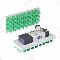 SCHMALZ Large Area Vacuum Gripping System: FQE Xc, 59 Suction Cells, 3 Ejectors, 300 mm Overall Lg (MPN 10.01.44.00375). Key specifications — attr1015376: 10.01.44.00375; attr1015378: Normally Open.