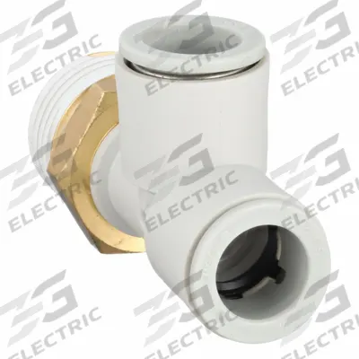 SMC Push-Fit Tee Fitting: 1/2 in Pipe x 12 mm OD x 12 mm OD Size, 57 13/16 mm Overall Lg - Polybutylene & Brass Tube Fittings