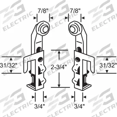 APPROVED VENDOR Hanger: 4 23/32 in Lg, 3/4 in Wd - Hanging Door Rollers