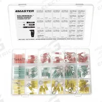 MASTER APPLIANCE Wire Connector Kit: 135 Pieces, 24 AWG – 10 AWG Wire Sizes (MPN 11822). Key specifications — Manufacturer Part Number: 11822; Brand: MASTER APPLIANCE; Includes: Plastic Case; Series: Solderseal™.
