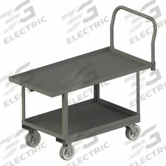 APPROVED VENDOR Platform Truck: 2,000 lb, Solid, 12 ga Deck, Rubber, (2) Rigid/(2) Swivel, Smooth (MPN WHPTLU24486MR95). Key specifications — Side Panel Type: No Side Panels; Brand: APPROVED VENDOR; Color: Gray; Caster/Wheel Configuration: (2) Swivel.