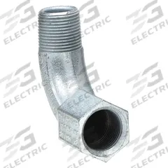 Elbow, 90 Degrees: Iron, Powder Coated, BL, 3/4 in Trade Size, Female to Male, NPT (MPN BL-90-2MWW). Key specifications — Ends - Hazardous Fittings: 3/4 in FNPT x 3/4 in MNPT; Material: Iron; Finish: Powder Coated; Brand: HUBBELL KILLARK.