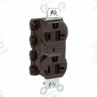 HUBBELL Receptacle: Duplex, 5-20, Brown, 125V AC, 20 A, 2 Pole / 3 Wire (MPN SNAP5362A)