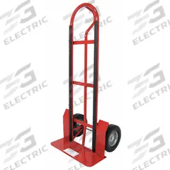 DAYTON General Purpose Hand Truck: 600 lb, Single-Loop Handle, Red, Steel, Flat-Free, 10 in Wheel (MPN 34D661). Key specifications — Brand: DAYTON; Color: Red.