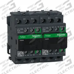 SCHNEIDER IEC Magnetic Contactor: Reversing, 3 Poles, 3NO Contacts, 38 A, 120V AC/240V AC Coil (MPN LC2D38KUE). Key specifications — Brand: SCHNEIDER; Integrated Surge Suppression: No.