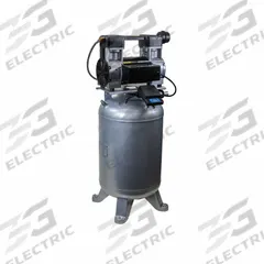 GAST Electric Air Compressor: 2 hp, 1 Stage, Vertical, 20 gal, 9 cfm, 125 psi, Oil-Less, Base Model (MPN 120R-200T). Key specifications — attr48430: GAST; attr48445: 60 Hz; attr48448: Floor Mount Brackets; attr48450: 220-230V AC; attr48474: Single; attr48487: Vertical.