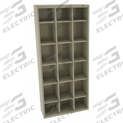 TENNSCO Cubby Cabinet: 34 1/2 in x 13 1/2 in x 78 in, 18 Compartments - Adjustable-Height Compartmented Shelving
