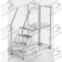EGA Mobile Work Platform: 3.3 ft Platform Ht - Max, 24 in x 42 in, Aluminum, 300 lb Load Capacity (MPN A008H). Key specifications — Folding: Not Foldable; Mobility: Rolling; Use Location: Indoor; Brand: EGA; Color: Silver; Height Adjustability: Fixed Height; Includes Handrails: Handrails Included; Locking Mechanism: No Locking Mechanism.