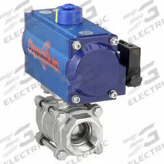 DYNAQUIP CONTROLS Pneumatically Actuated Two-Way Ball Valve: 1 1/2 in, Stainless Steel, FNPT x FNPT (MPN P3S27AJSR07510A). Key specifications — Brand: DYNAQUIP CONTROLS; Pilot Solenoid Voltage: 115V AC.