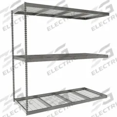 TENNSCO Boltless Shelving: Add-On, Heavy-Duty, 84 in x 36 in, 84 in Overall Ht, 3 Shelves, Steel (MPN ZLC7-8436A-3W). Key specifications — Finish: Powder Coated; Maximum Post Load Capacity: 13,000 lb with Beam Evenly Spaced at 24 in; Decking Material: Steel; Color: Gray; Beam Profile: Channel; Brand: TENNSCO; Side Panel: Closed (Starter); Open (Add-On).