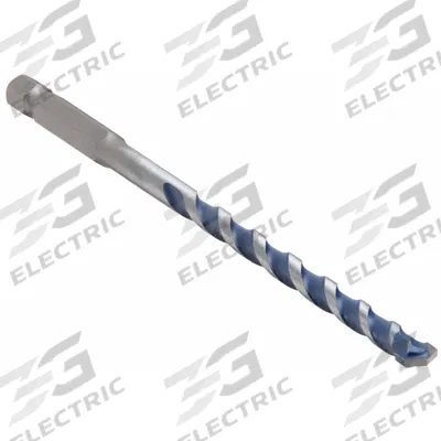 BOSCH Round Hammer Drill: 3/16 in Drill Bit Size, 4 in Max Drilling Dp, 6 in Overall Lg - Hex-Shank Impact-Rated Concrete & Masonry Drill Bits