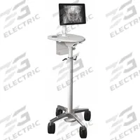 AFC INDUSTRIES Medical Workstation: 17 in Overall Wd, 19 in Overall Dp, 54 3/8 in Overall Ht, Steel (MPN TBC150-203-PTM200-S). Key specifications — Caster/Glide Type: (4) Swivel; Brand: AFC INDUSTRIES; Desktop Color: Gray; Desktop Material: Steel; Product Type: Medical Workstation.