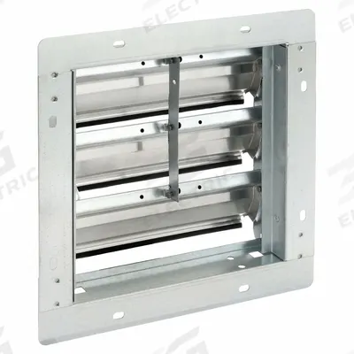 Dayton 13"H-W 5.75"L Alu Wall Backdraft Dampr: For 10 in Fan, Single Panel, 13 in H - Wall-Mount Backdraft Dampers