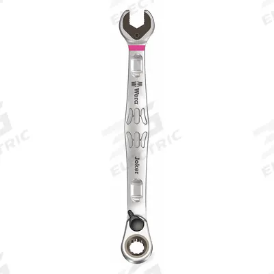 WERA Combination Wrench: Alloy Steel, Nickel Chrome, 8 mm Head Size, 144 mm Overall Lg - SAE Spline Ratcheting Combination Wrenches