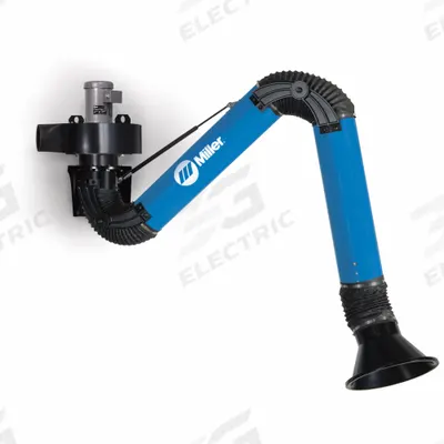 MILLER ELECTRIC Dual Extraction Add-On Package: 12 ft Extraction Arm Lg (Max) - Miller Wall-Mount Welding Fume Extractor Arms