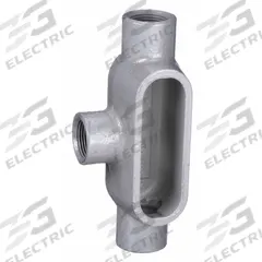 Conduit Outlet Body: Iron, 1 in Trade Size, T Body, 11.5 cu in Body Capacity, Threaded Hub (MPN T37). Key specifications — Finish: Powder Coated; For Use With: IMC; Brand: HUBBELL KILLARK; Hub Style: Threaded; Mfr. Series: Duraloy 7.