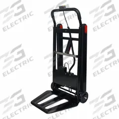 VOLTSTAIR Hand Truck Dolly: 150 lb Cap, Flow-Back, Aluminum, Flat-Free, 19 in W x 13 in D Nose Plate (MPN VSGO). Key specifications — Frame Type: Rounded Back; Frame Material: Aluminum; Charge Time: 2 to 3 hr; Brand: VOLTSTAIR.