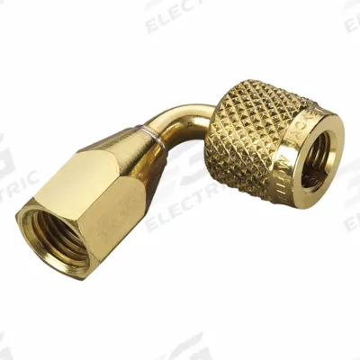 YELLOW JACKET Quick Coupler: 4 in Lg, 90° Angle - Manifold Hose Adapters, Couplers & Unions