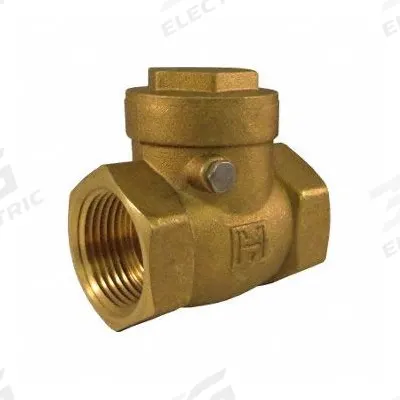 HAMMOND VALVE Swing Check Valve: Swing, Inline Valve Body, 1 in Pipe Size, FNPT x FNPT - Brass Inline Swing Check Valves
