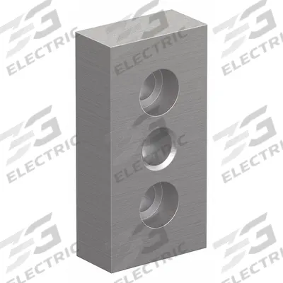80/20 Base Plate: 10 Series, Aluminum, 1 in x 1/2 in x 2 in, Drop-In, Double - Base Plates for Threaded-Stem Feet & Casters