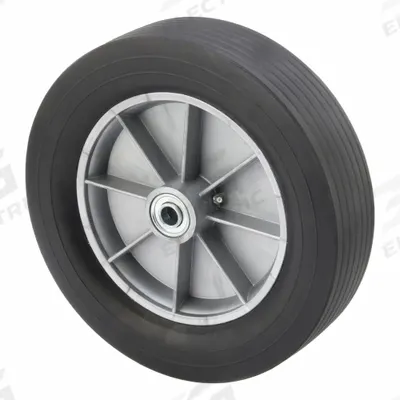 MARASTAR Solid Wheel: 12 in Wheel Dia., 3 in Wheel Wd, Rubber, 600 lb Load Capacity - Flat-Free Solid Rubber Wheels