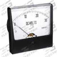 APPROVED VENDOR Analog Panel Meter: DC Volt, 0 V DC – 30 V DC, +/-1.5% Accuracy, 12G439, Moving Coil. Key specifications — Parameters Measured: DC Voltage; Accuracy: +/-1.5%.