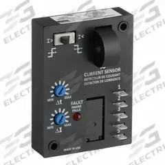 DAYTON Adjustable Current Sensing Relay: Surface Mounted, 10 A Current Rating, 240V AC, Tab (MPN 15V828). Key specifications — Adjustment Method: Switch; Electrical Connection: Quick Connect Tabs; Monitored Parameters: Undercurrent; Mounting Style: Surface; Status Indicator: LED Indicator; Trip Point: 5 to 50 A; Trip Point Type: Adjustable; Brand: DAYTON.