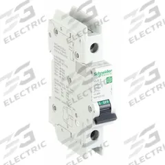 SCHNEIDER ELECTRIC IEC Miniature Circuit Breaker: 10 A Amps, 60V DC, 14kA at 120/240V AC, C60BP (MPN M9F43110). Key specifications — Brand: SCHNEIDER; DC Voltage Rating: 60V DC; Max. AIR Rating: 14kA at 120/240V AC; Terminal Connection: Screw Clamp; AC Voltage Rating: 240/415V AC.