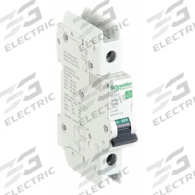 SCHNEIDER Miniature Circuit Breaker: 10 A Amps, 60V DC, 14kA at 120/240V AC - D-Curve, 1-Pole UL489 DIN Rail-Mount Miniature Circuit Breakers