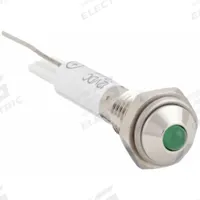 APPROVED VENDOR Raised Panel Light: 6 mm Panel Mounting Hole Dia, LED, Green, Raised Head, M06 (MPN 24M022). Key specifications — Brand: APPROVED VENDOR; Electrical Connection: Lead for Soldering.