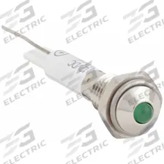 APPROVED VENDOR Raised Panel Light: 6 mm Panel Mounting Hole Dia, LED, Green, Raised Head, M06 (MPN 24M022). Key specifications — Brand: APPROVED VENDOR; Electrical Connection: Lead for Soldering.