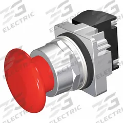 SIEMENS Mushroom Head Push Button: Non-Illuminated, Mushroom Head Profile, Non-Metallic, 30 mm (MPN 52PM9W2A). Key specifications — Brand: SIEMENS; Action: Momentary; Series: Class 52; Terminal Connection: Pressure Plate; Push Button Material Type: Non-Metallic.