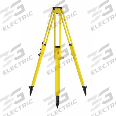 LEICA Tripod: 3 7/16 ft – 5 7/16 ft, Laser Levels, Flat Head, Case, Wood - Laser Level Tripods