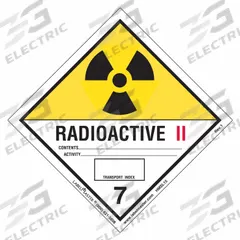 LABELMASTER Radioactive Placard: Radioactive II, 3 15/16 in x 4 in, 3 15/16 in Label Ht, PVC, 500 PK (MPN HMSL15). Key specifications — Material: PVC; Brand: LABELMASTER; Message: Radioactive II.