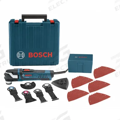BOSCH Oscillating Tool Kit: 8,000 to 20,000, 3° Oscillation Angle, 4 A Current - Bosch Corded Oscillating Tools