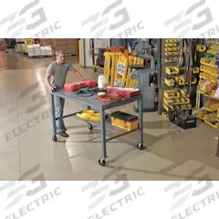 JAMCO Workbench: Fixed Ht, Steel, 60 in x 30 in, 1,400 lb Overall Load Capacity, Gray, Lower Shelf (MPN MW360P505GP). Key specifications — Brand: JAMCO.