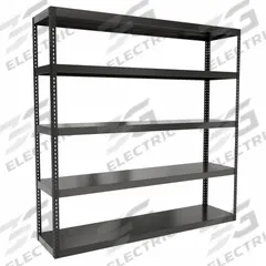 HALLOWELL Boltless Shelving: Standalone, Extra-Heavy-Duty, 96 in x 24 in, 96 in Overall Ht, Steel (MPN HCR962496-5ME). Key specifications — Finish: Powder Coated; Maximum Post Load Capacity: 6,000 lb with Beams Evenly Spaced at 21 in; Decking Material: Steel; Color: Black; Beam Profile: Angle; Brand: HALLOWELL; Side Panel: Open.