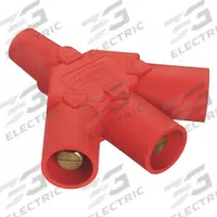 3-Fer: Female-Male-Male-Male, Red, 600V AC/600V DC, 400 A, Series 16 (MPN HBLF3MR). Key specifications — Brand: HUBBELL; Gender Configuration: Female-Male-Male-Male.