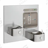 ELKAY Bi-Level Drinking Fountain with Bottle Filler: On-Wall, Non-Refrigerated, Touchless Sensor (MPN LZWS-EDFP217K). Key specifications — Brand: ELKAY; Housing Material: Stainless Steel; Filter Access: Bottom Panel Access; Housing Finish: Stainless; Chilling Capacity: Non-Refrigerated; Housing Color: Gray.