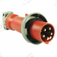 HUBBELL Pin and Sleeve Plug: Red, 220/380V AC/240/415V AC, Single/Three Phase, 60 A_63 A, 4 Pole (MPN HBL560P6W). Key specifications — Brand: HUBBELL.