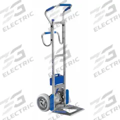 LIFTKAR SAL General Purpose Hand Truck: 375 lb Cap, Four-Position Sweep Back, Aluminum, Flat-Free (MPN 274243). Key specifications — Frame Type: Rounded Back; Frame Material: Aluminum; Charge Time: 4 hr; Battery Type: Absorbent Glass Mat (AGM); Brand: LIFTKAR SAL.
