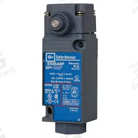 EATON Plunger Limit Switch: Plunger Actuator, Momentary/Momentary, Metallic, 8 ozf Op Force - Min (MPN E50BS16P). Key specifications — Manufacturer Part Number: E50BS16P; Brand: EATON; Electrical Connection: 8 ft Cable; Action: Momentary/Momentary; Series: E50; Body Material Type: Metallic; Actuator Type: Plunger.
