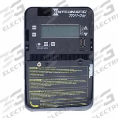 INTERMATIC Electronic Timer: 7 day, Not Astronomic, 120-277V AC, SPST, Digital (MPN ET2705C). Key specifications — Body Material: Metal; Indoor/Outdoor Usage: Indoor; Astronomic Functionality: Not Astronomic; Mounting Style: Surface; Brand: INTERMATIC.