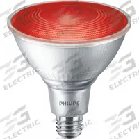 PHILIPS Compact LED Bulb: LED, PAR38, Medium Screw (E26), 13.5 W Watt, 1,215 lm Light Output (MPN 13.5PAR38/PER/RED/G/E26/ND/ULW 3/1PF). Key specifications — Bulb Finish: Frosted; Shatter-Resistant: No; Brand: PHILIPS; Voltage: 120V AC; Bulb Shape: PAR38.