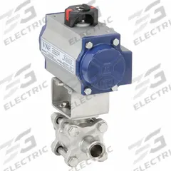 APPROVED VENDOR Pneumatically Actuated Two-Way Ball Valve: 3/4 in, 316 Stainless Steel, Three-Piece (MPN 90C.75C/52-5SC-XX). Key specifications — 3-A Compliance: Meets 3A Sanitary Standards; Average Surface Roughness (Ra): < 0.6 micron; Brand: APPROVED VENDOR; Pilot Solenoid Voltage: Not Included.
