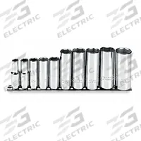 PROTO Socket Set: 3/8 in Drive, 10 Piece, 6-Point, SAE, 5/16 in to 7/8 in (MPN J52111). Key specifications — attr1224269: 3/8 in; attr1204685: Tether Ready; attr1204650: 5/16 in to 7/8 in; attr1204673: Socket Bits Not Included; attr1204688: PROTO; attr1206170: Deep Sockets.