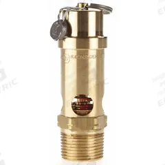 CONRADER Safety Valve: Soft Seat, 3/4 in (M)NPT Inlet (In.), 50 psi Preset Setting (PSI), Brass (MPN SRV530-3/4-050). Key specifications — attr291993: Soft Seat; attr291998: Brass; attr292007: Silicone; attr292009: Brass; attr294753: CONRADER.