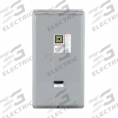 SQUARE D NEMA Magnetic Motor Starter: Non-Reversing, 3 Poles, NEMA Size 3, 90 A, 208V AC Coil (MPN 8536SEG1V08H30). Key specifications — attr211388: SQUARE D; attr951453: 208V AC; attr951489: Three; attr951482: None; attr951498: Screw Clamp Terminals; attr951468: No; attr984070: None; attr984425: No Auxiliary Contacts Included.