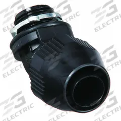Liquid-Tight Conduit Fitting: Plastic, 3/8 in Trade Size, Insulated, 45° Elbow (MPN LT438P). Key specifications — Insulated: Insulated; Box Connection: 1/2 in MNPT; Hazardous Location Rating: Class I, Division 2; Brand: THOMAS & BETTS.